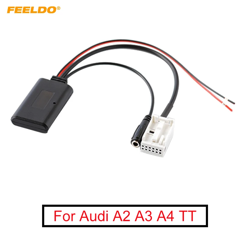 

FEELDO 1PC Car Wireless Bluetooth Module Aux Audio Cable Music Adapter With Micphone For Audi A2 A3 A4 TT AUX Cable