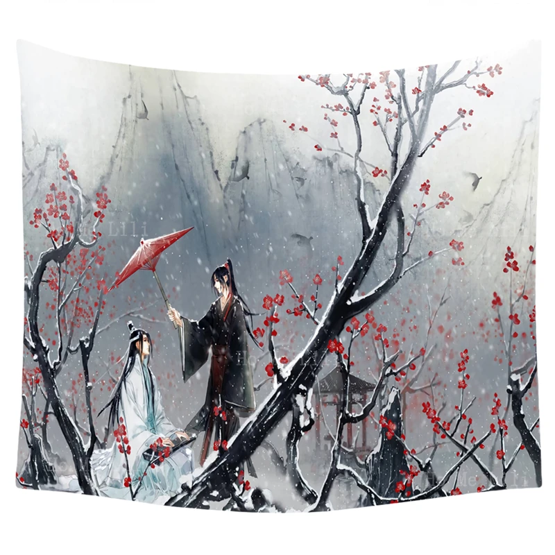 Plum Full Bloom Snowy Day Grandmaster Of Demonic Cultivation The Novels Wei Wuxian And Lan Wanji Tapestry By Ho Me Lily Wall Art