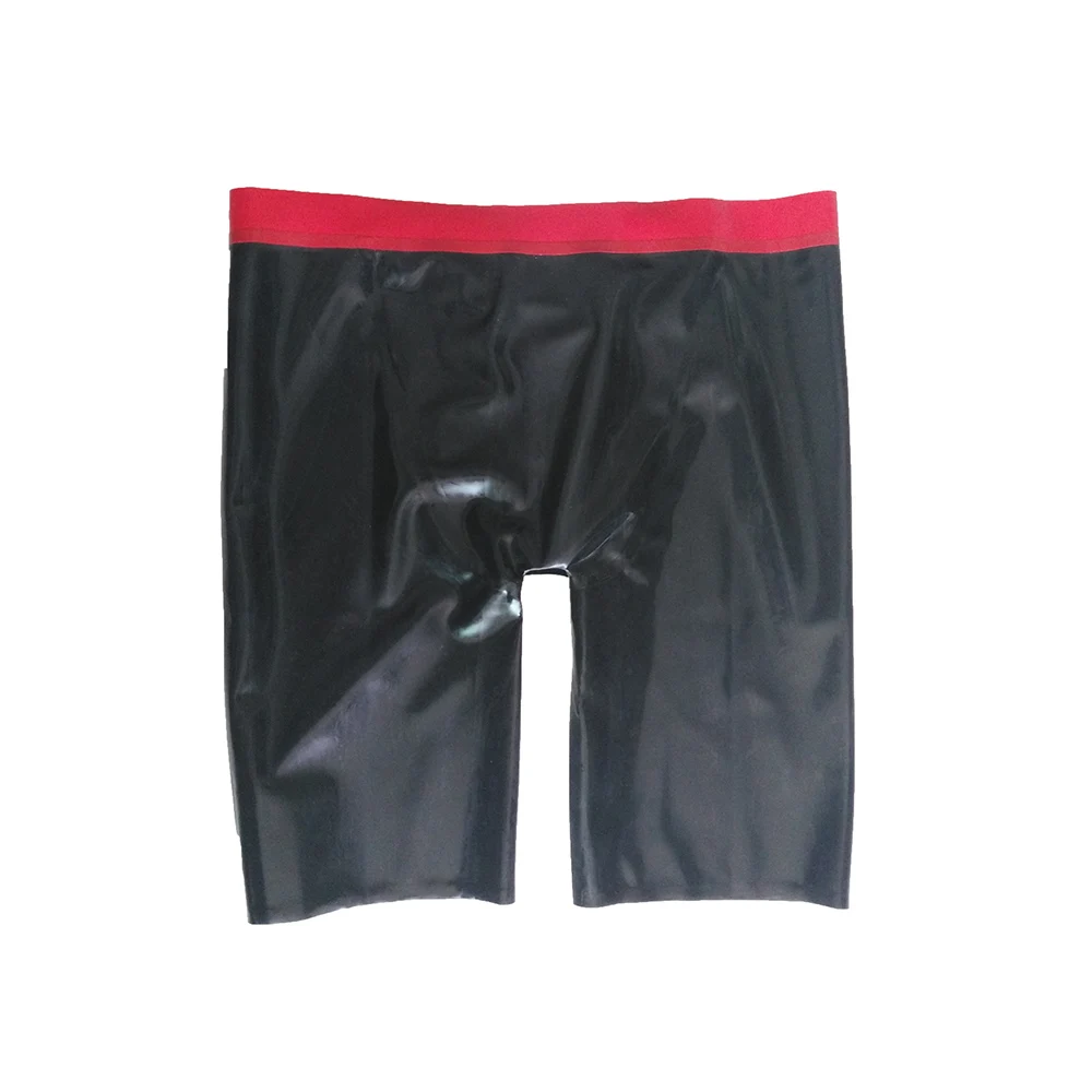 BEFITU Latex shorts  with snap and zipper fetish underpants codpiece customization sexy Pants Bermuda natural handmade