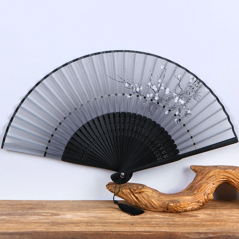 Ventilador Summer Silk Fans Classical Hanfu Bambou Hand Fan Portable Exquisite Bamboo Gift Folding Fan Abanicos Para Boda