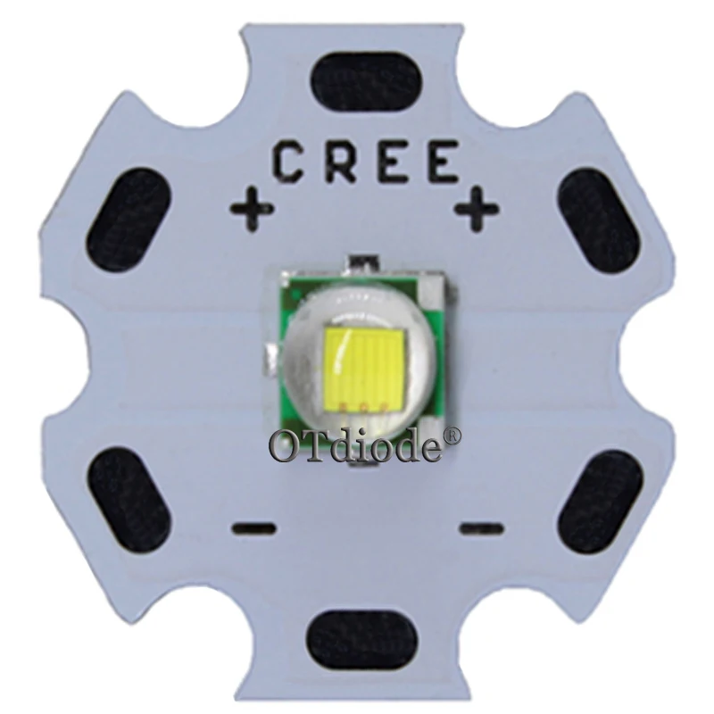 XMLL-Lámpara LED T6 de 10W, luz blanca con pcb de estrella de 20mm + Controlador led de 5 modos 5050 V + lente led T6 de 10 grados con kit de