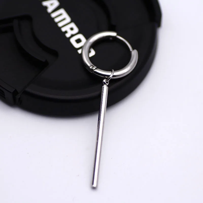 Male Vintage Small Drop Earrings For Women Men Stainless Steel Earring Pendant Circle Ring Earring Piercing Punk earring Jewelry