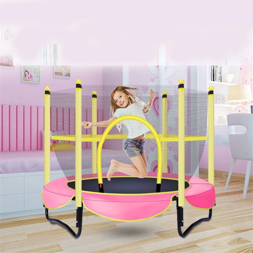 

60 Inch Round Mini Trampoline Kids Children Playing Jumping Bed Workout Enclosure Bouncer Outdoor Trampolines with Safety Net