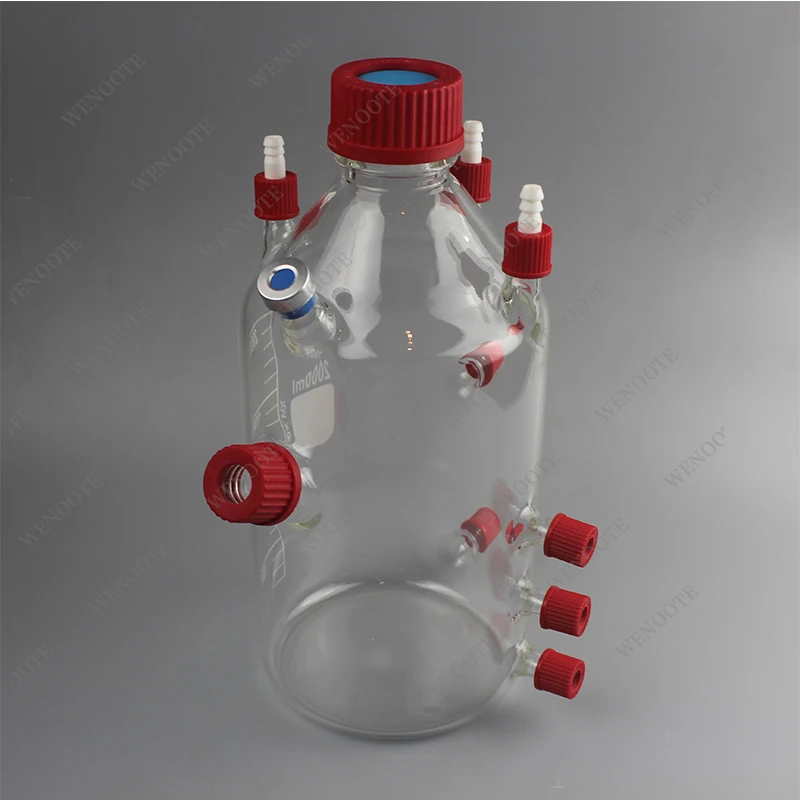 2L Anaerobic Bottle Sealed Reagent Bottle Microbiological Sampling Bottle MFC Reactor Non-standard Customized Reagent Bottle