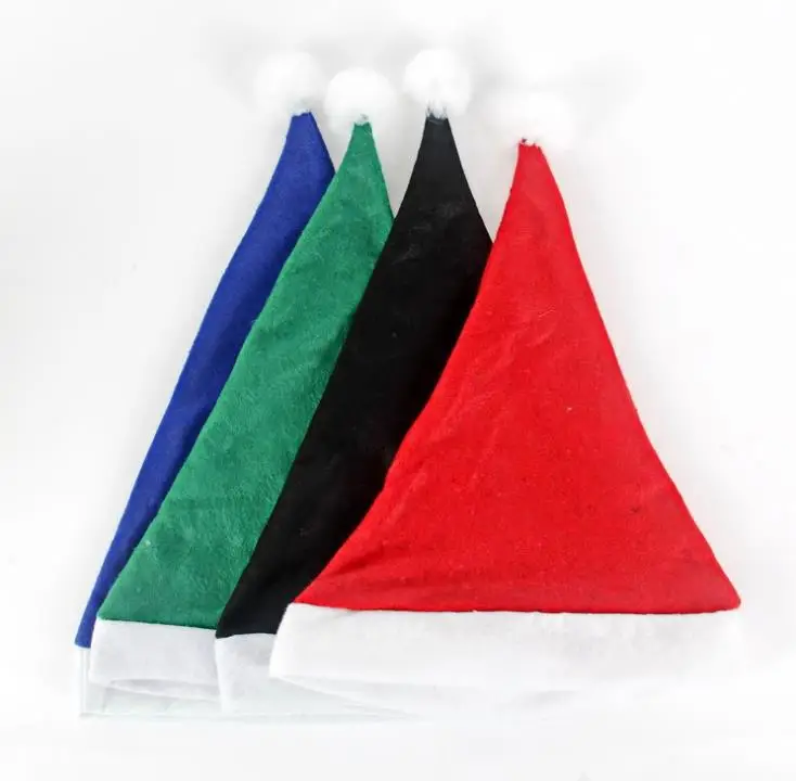 

High-grade Christmas Hat Adult Christmas Party Cap Red Green Plush Hat for Santa Claus Costume Christmas Decoration Gift SN1971