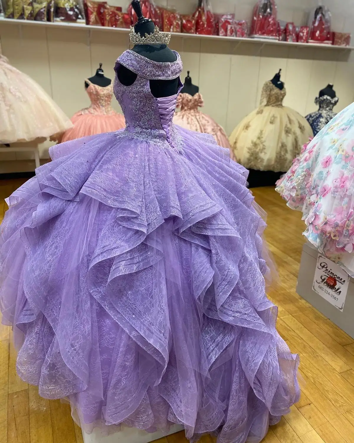 Vestido largo de encaje con volantes para mujer, traje de quinceañera con volantes, hombros descubiertos, 15 años, 2020