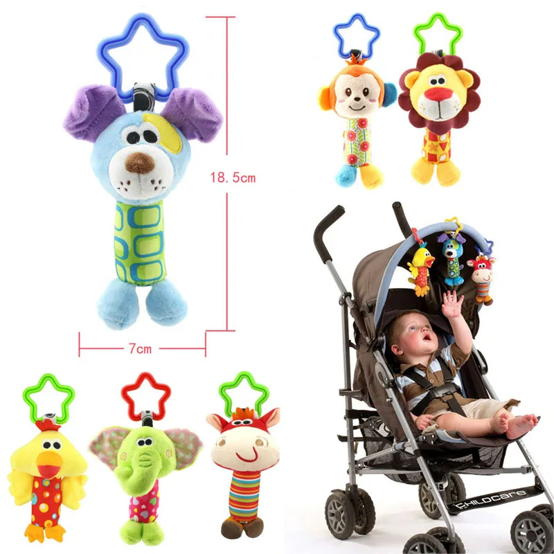 ลูกวัว Chick Puppy Monkey Lion Elephant ของเล่นเด็ก Rattle Tinkle Hand Bell Multifunctional Plush โทรศัพท์มือถือของเล่นของขวัญ