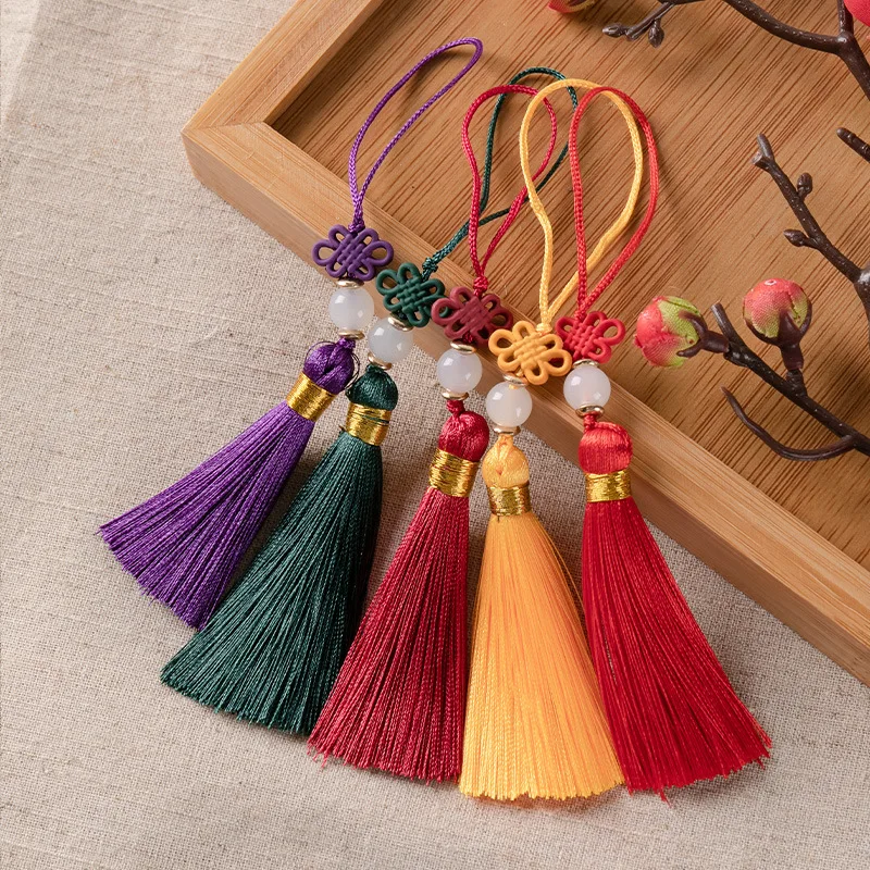 5Pcs/Lot Chinese Knot Tassel Suizi Small Retro Elegant Phone Case Hanging Ear Ornaments U Disk Pendant Clothing Bag Accessories