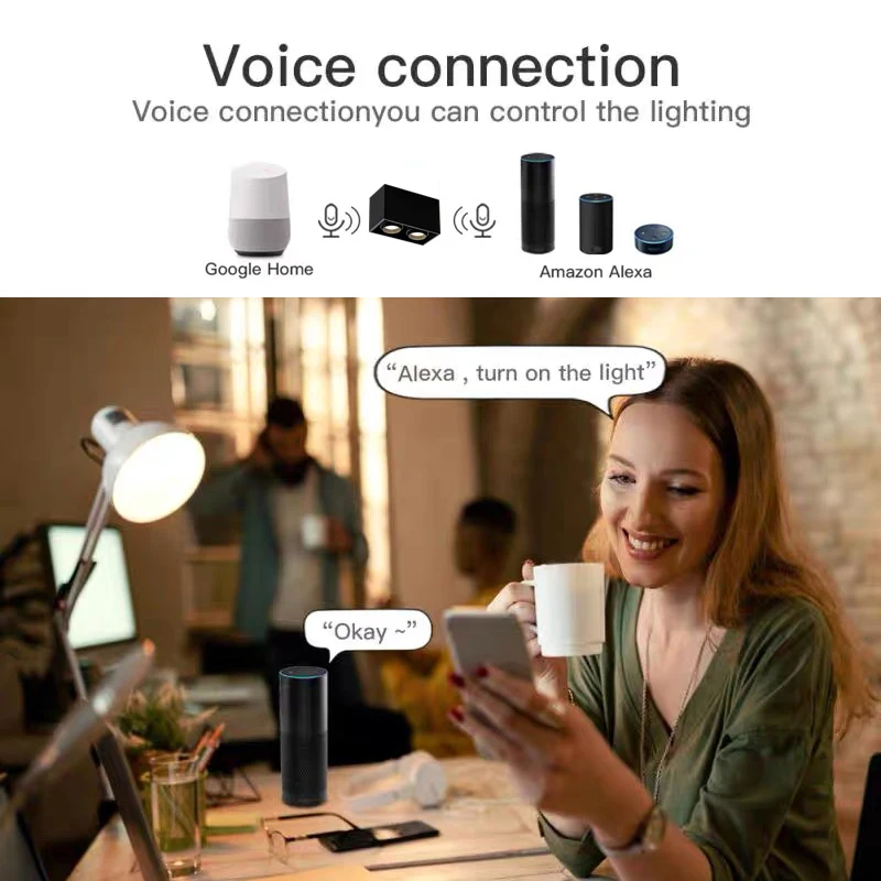 Surface mounted  LED7/12W LvingCeiling spotlight 3000K-6500K Dimmable Fixture Control  Lighting Google dimming Spotlight