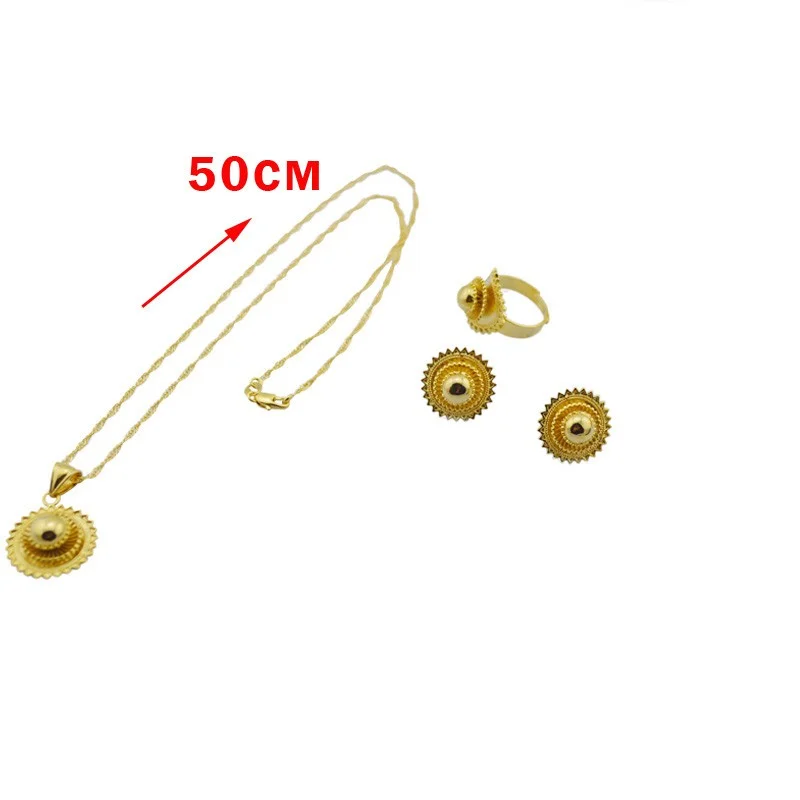 Ethly holesale Promotion Ethiopian jewelry sets  joias ouro Gold Color  Ethiopia Jewelry  African bridal  jewelry  sets S48B