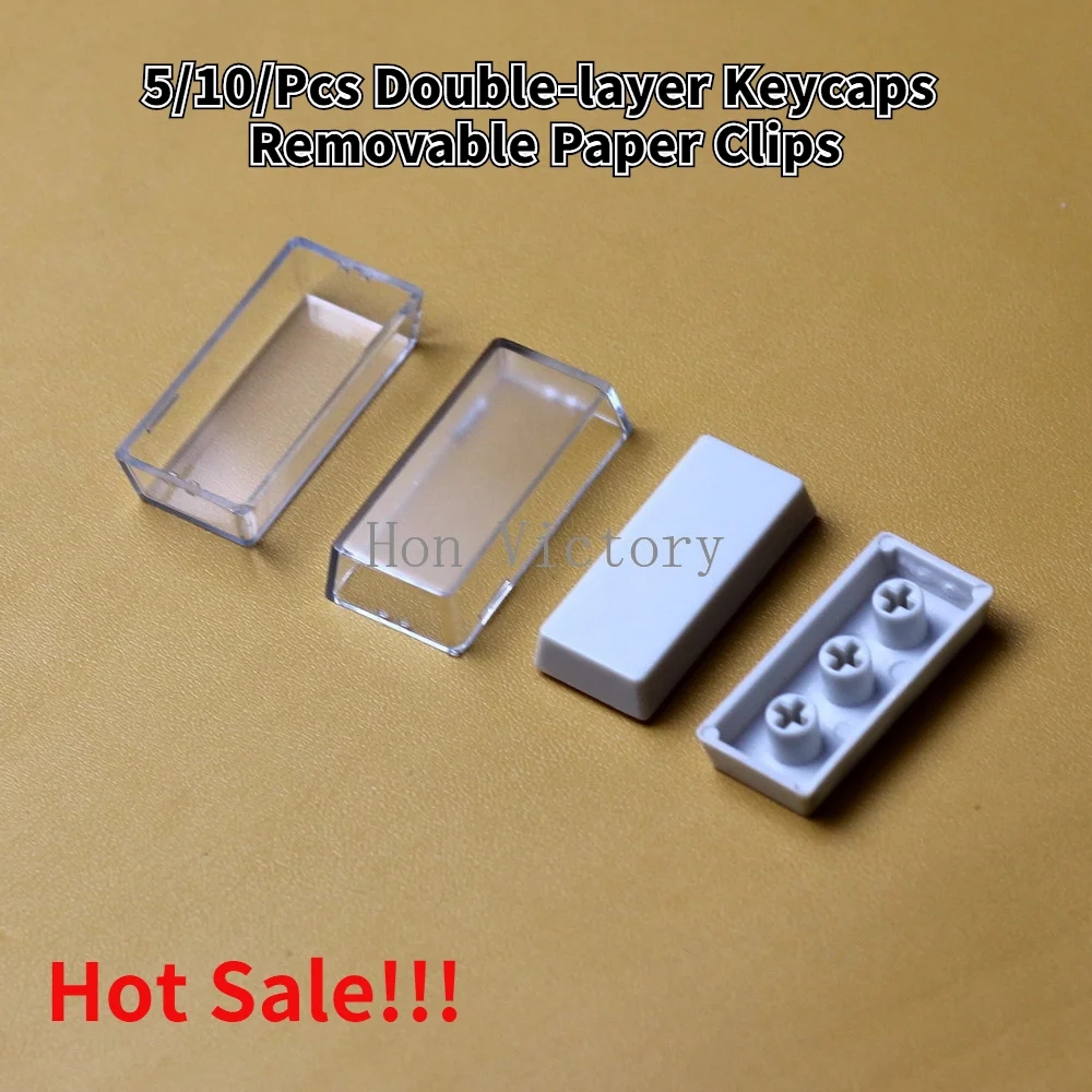 5/10/Pcs Double-layer Keycaps Removable Paper Clips Custom MX Switch Relegendable Keycap Shell Protection Transparent Keycap DIY