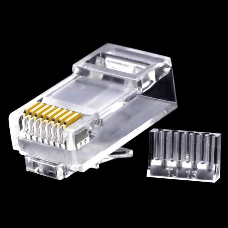 CNCOB Cat6 2-Piece RJ45 موصل ، RJ-45 ينتهي ، UTP 8P8C شبكة التوصيل ل Cat 6/Cat5e إيثرنت كابل (OD:1.1 مللي متر)