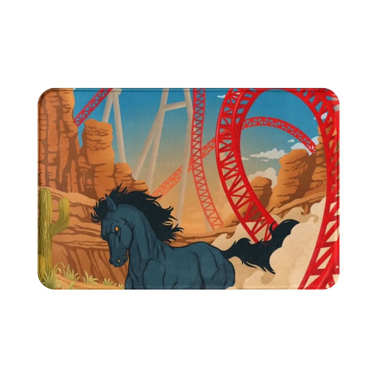 The Wild One Maverick Roller Coaster Cedar Point Theme Park Carpet Mat Rug Cushion Soft Non-Slip Maverick Cedar Point