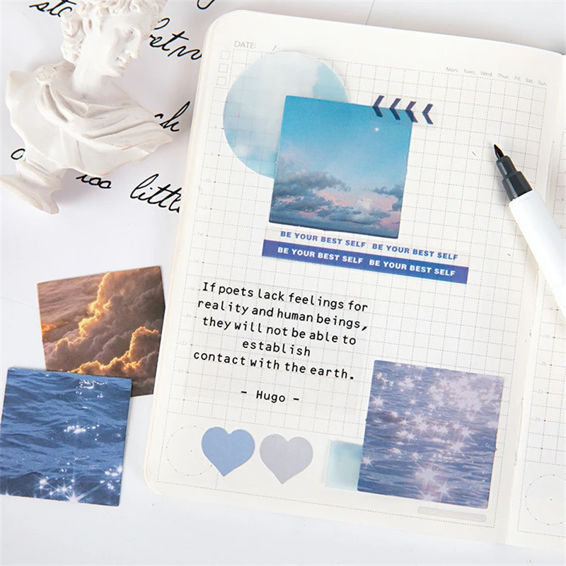 46Pcs/Pack Star Wilderness In The Cloud Mini Paper Stickers Decorative Diy Album Diary Scrapbook Label Sticker Kawaii Stationery