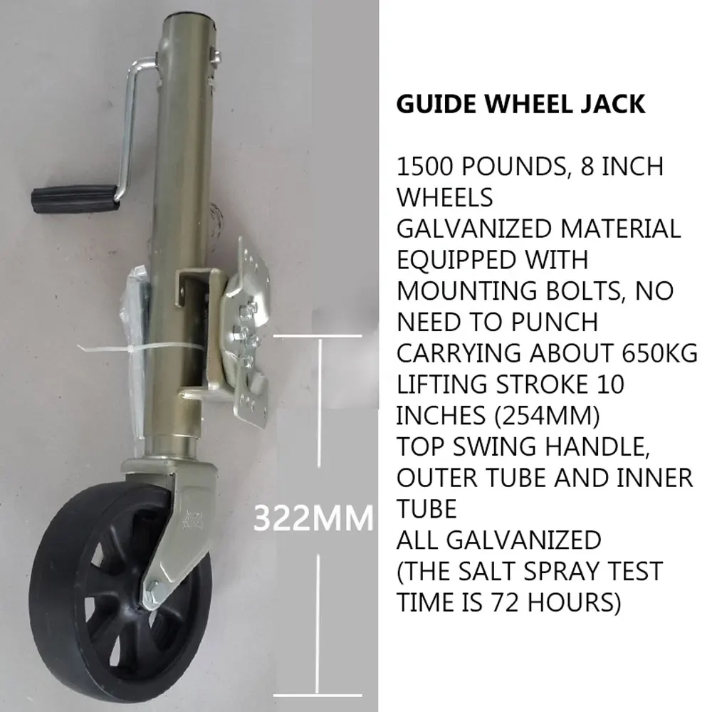 Cric de remorque à plat pour Yacht ATV RV, roue de guidage, accessoires de remorque