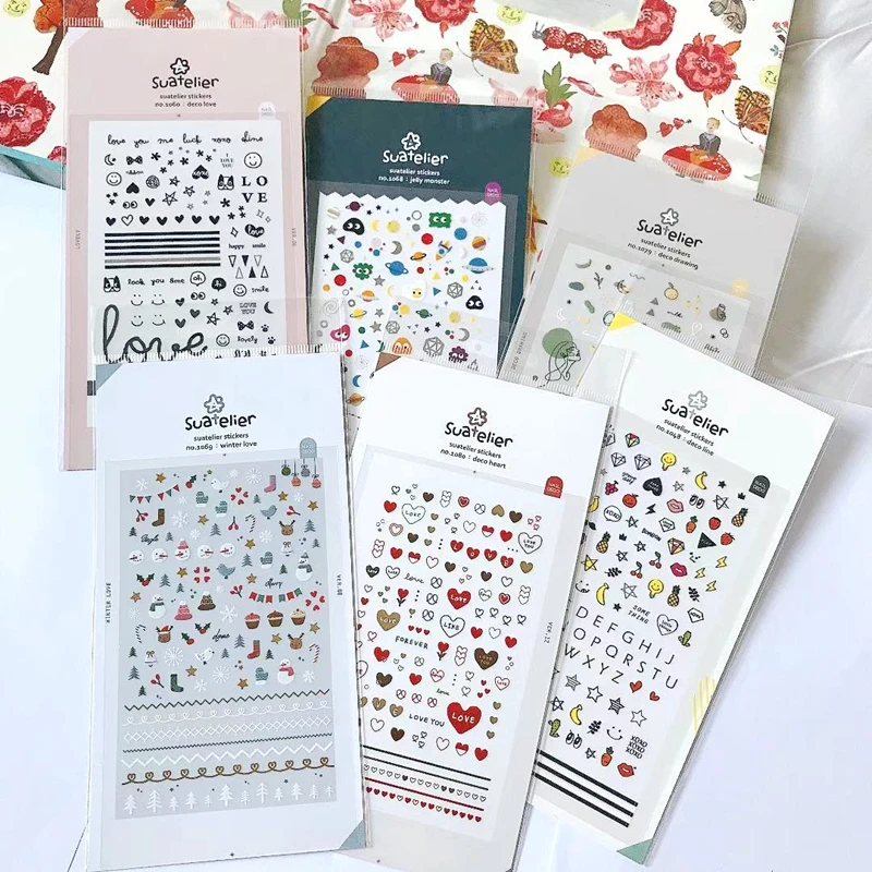 Wholesale Suatelier Nail Stickers Scrapbooking DIY Diary Journal Sticker Korea Photo Album Decoration Accessories Craft Supplies