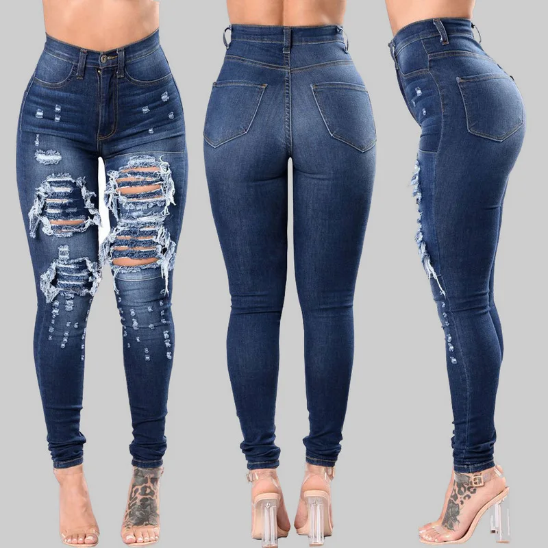 Ripped Jeans for Women High Rise Stretch Distressed Jean with Hole Denim Pant Fashion Streetwear y2k Ankle Columbia Vintage 3X