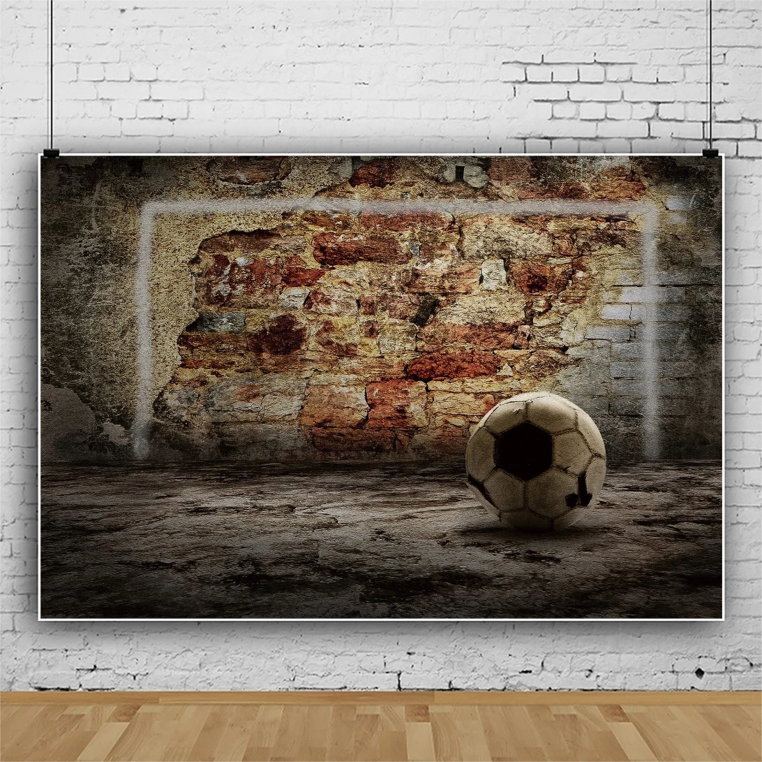 LATAR BELAKANG Fotografi Vintage Dinding Bata Sepak Bola Latar Belakang Baby Shower Anak Potret Photophone untuk Foto Studio Photocall