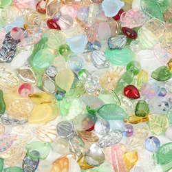 26g/lot Leaves Flowers Shape Mixed Multiple Colors Lampwork Beads Glass Beads for DIY Bracelet Jewelry Making Accessories