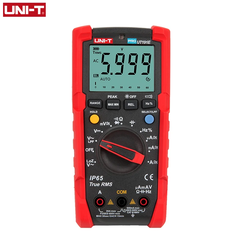 Uni-t Ut191e Ut191t Unidade Multímetro Digital Profissional Verdadeiro Rms Acv ac dc Tensão Medidor de Corrente Capacitor Resistor Tester