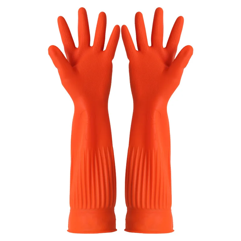 45/56 CM Waterproof Household Gloves Dishwashing Work Gloves Water Dust Stop Cleaning Long Rubber Gloves Housework Kitchen Tools