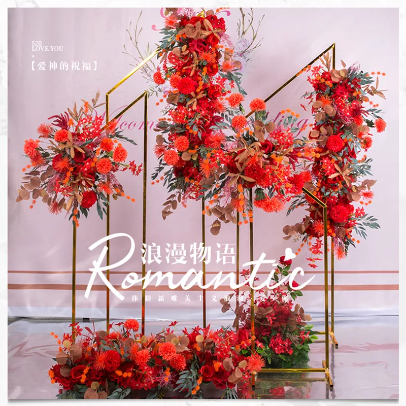 1 set=5pcs wedding arch background decoration Three-dimensional geometric screen flower stand with beveled edge pointed head