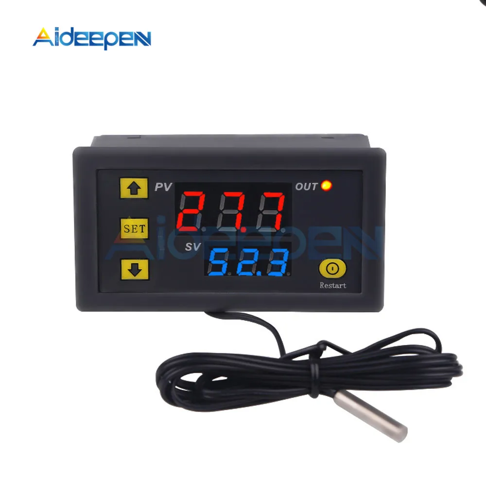 W3230 Mini Digital Temperature Controller 12V 24V 220V Thermostat Regulator Heating Cooling Control Thermoregulator With Sensor