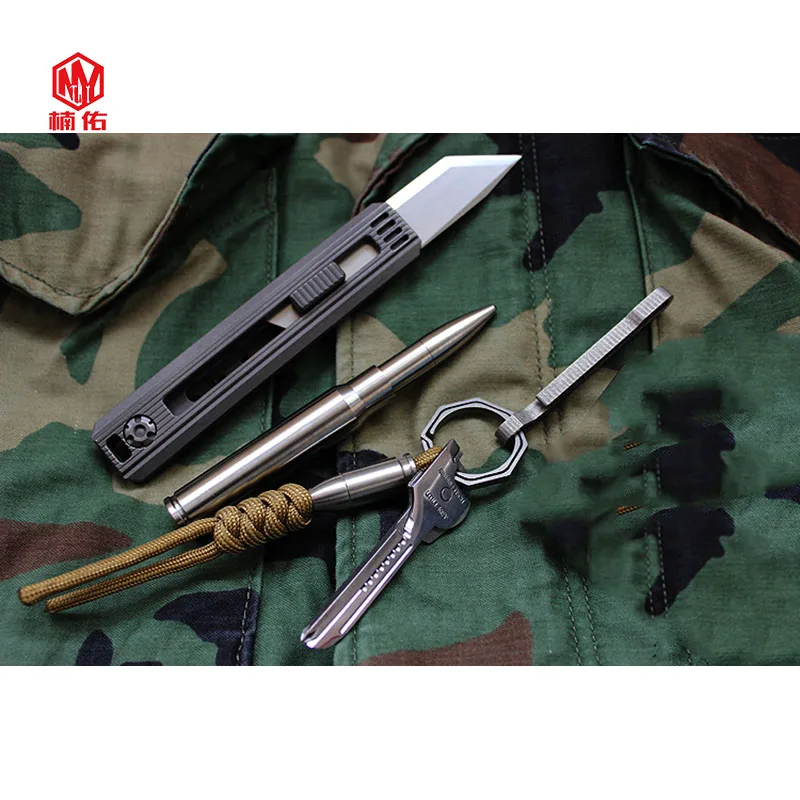 1PC TC4 Titanium Bullet Pen EDC Broken Window Multi-tool Multifunction Tactical Self-defense Metal Pen Defense Signature Pen