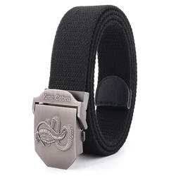 Cinturón táctico militar de lona para hombre, cinturón de entrenamiento al aire libre Unisex de 38mm de ancho, hebilla lisa de Metal, accesorios para pantalones, novedad