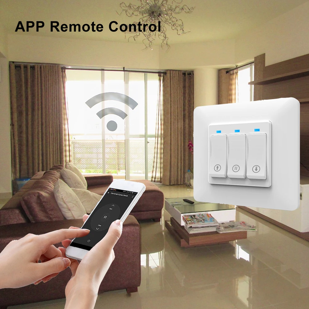 AVATTO WiFi Curtain Blind Switch for Roller Shutter Electric Motor, Work With Tuya APP Google Home Alexa Voice Remote Control