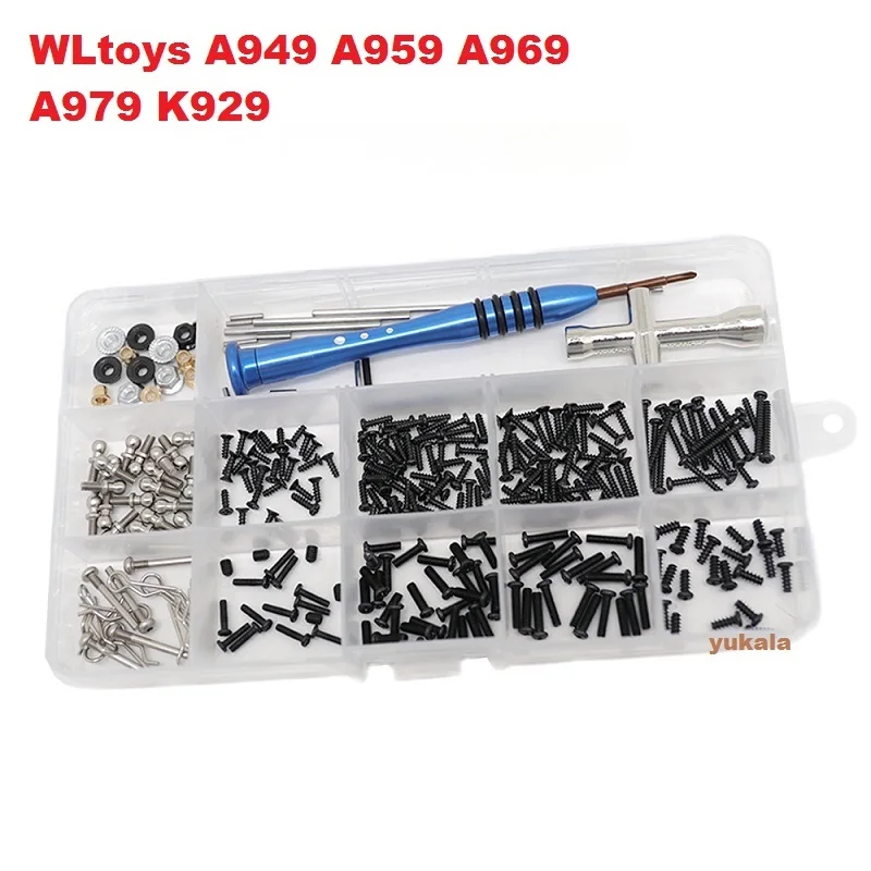WLtoys 1/18 1:18 A949 A959 A969 A979 K929 RC 자동차 수정 액세서리 L388 용 새 수리 나사 도구 상자 키트 세트
