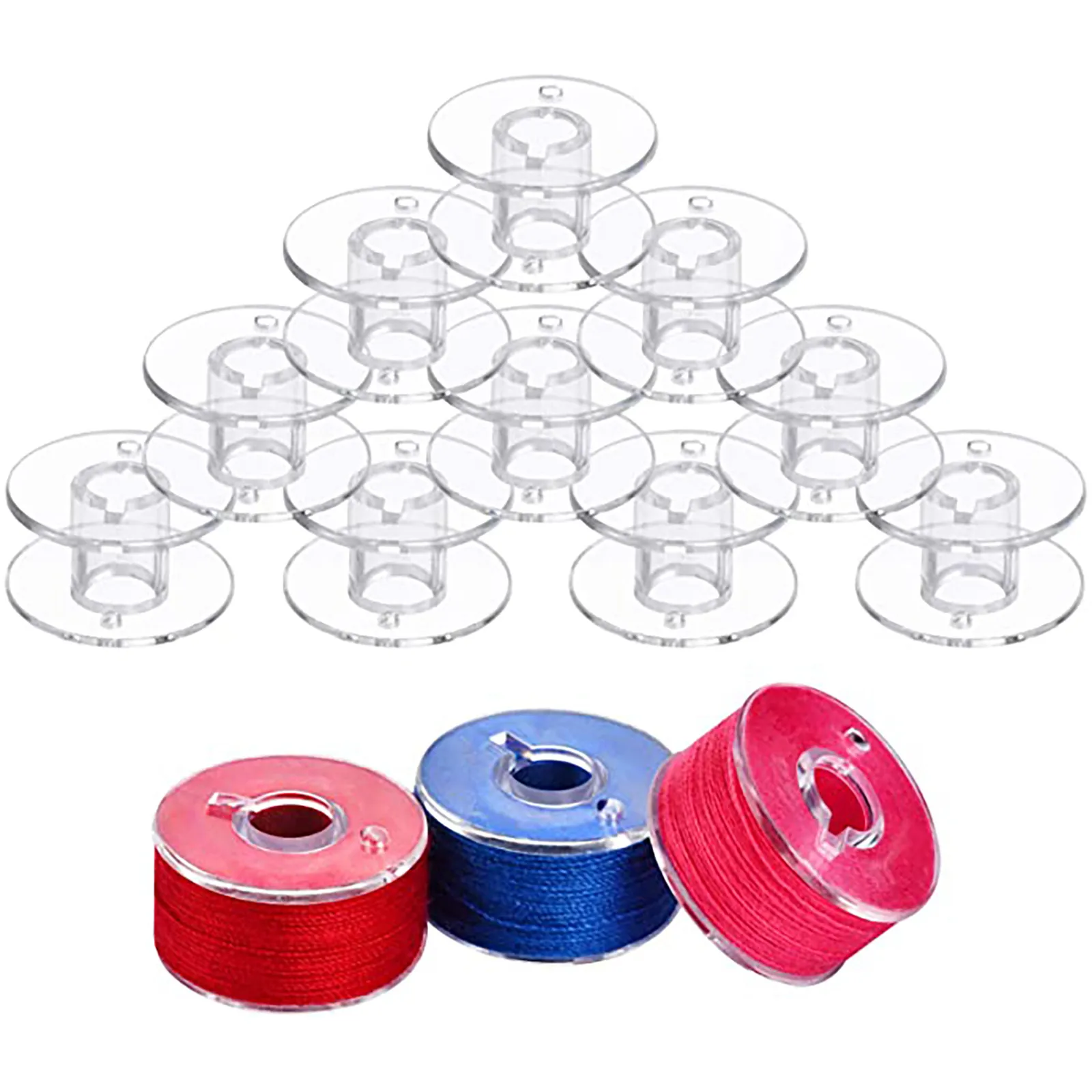 25Pcs Multicolor Bobbin Thread Polyester Thread Spools Sewing Machine Bobbins with Storage Box for Embroidery Sewing Accessories