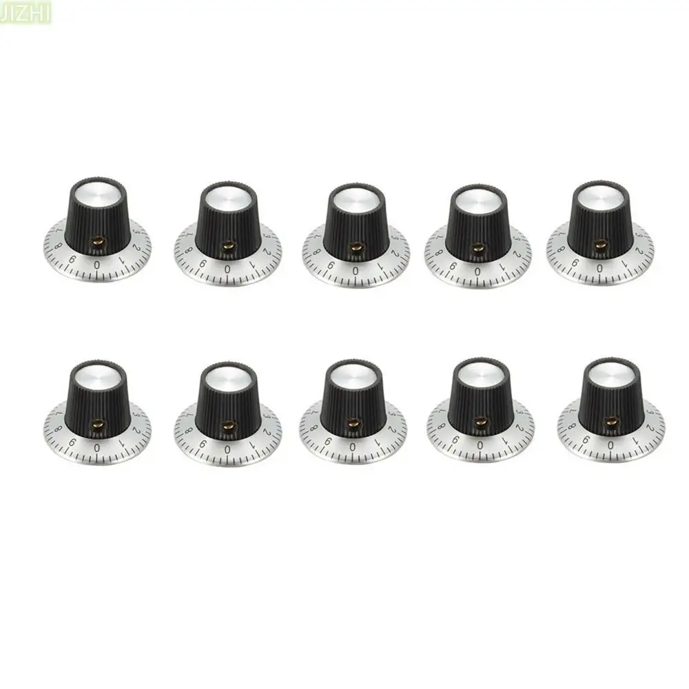 10Pack Speaker Control Knobs Power Amplifier Knob Cap With Digital Scale Fit 1/4