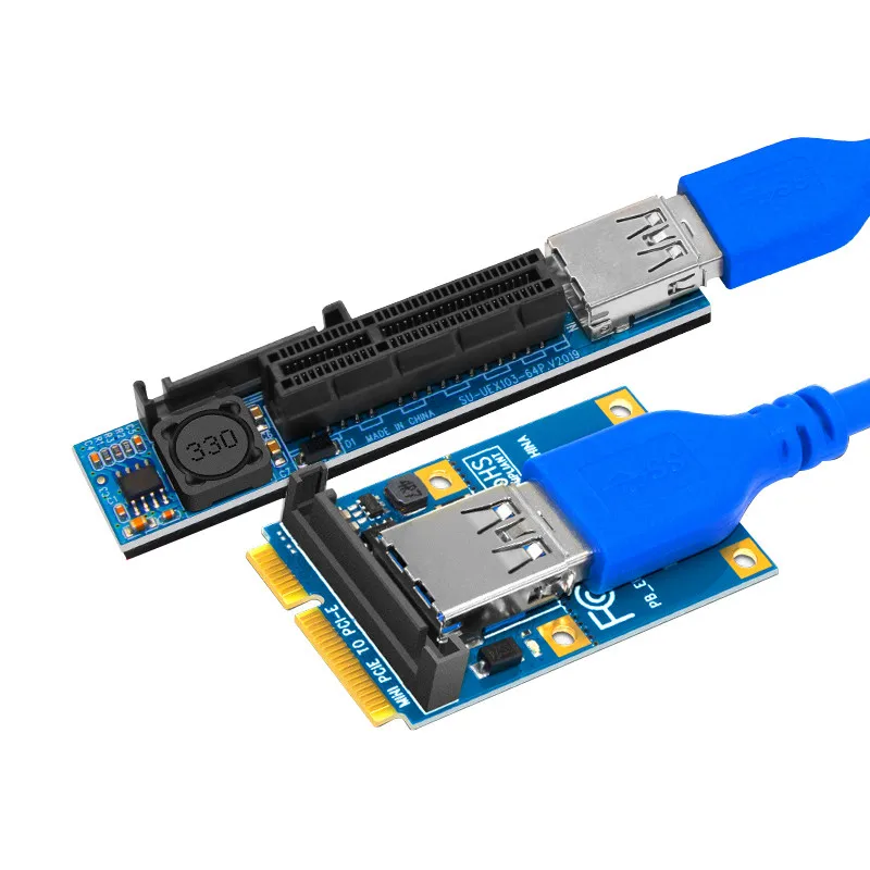 

Riser Mini PCI-E to PCI Express X4 Riser Card Extender Card Adapter 15Pin SATA Power Connector with USB3.0 Cable Extension Cable