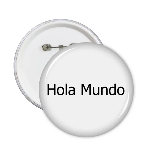 

Hello World Spanish Round Pins Badge Button Clothing Decoration Gift 5pcs