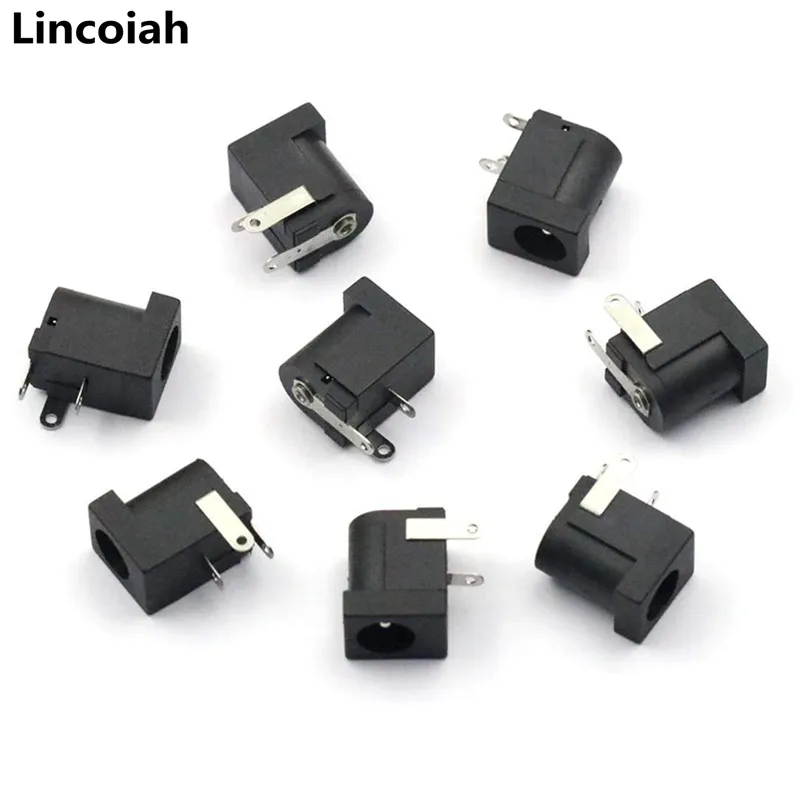 40 20 10 pcs 5.5x2.1mm DC-005 Black DC Power Jack Socket DC Connectors Supply Barrel-Type Right Angle PCB Mount Terminal