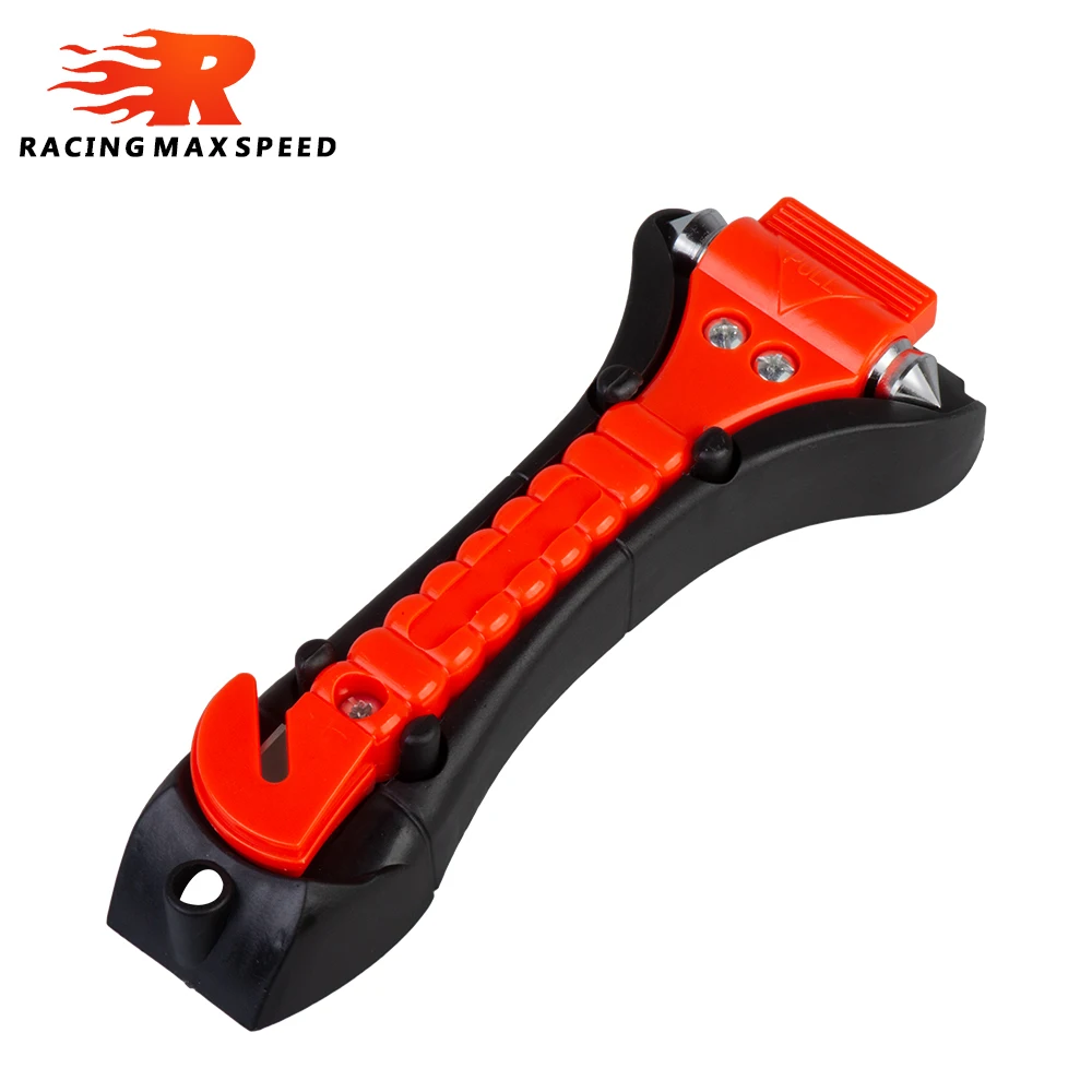 1PCS Red and Black Car Safety Hammer Window Breaker, Life Saving Emergency Tool with Seatbelt Cutter for Camping, Driving, Escap