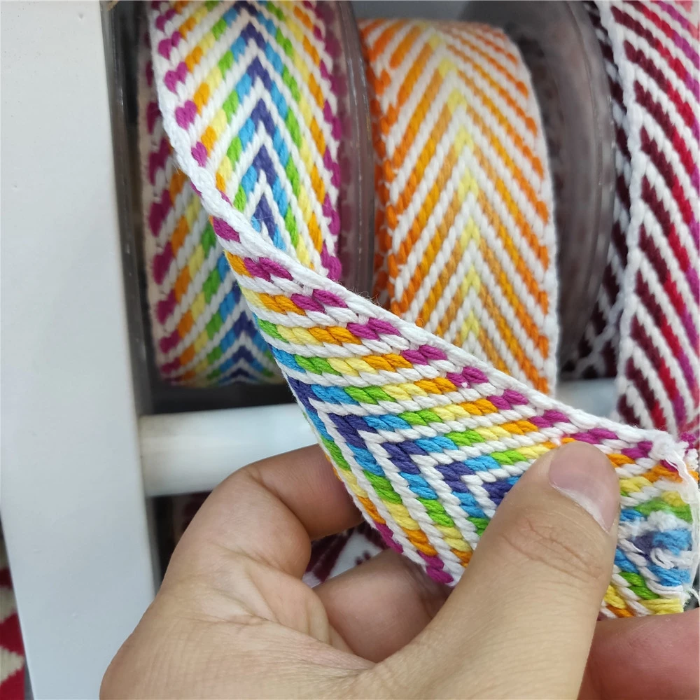 4cm Width Thicker Colorful Double Sided Cotton Webbing DIY Craft Sewing Tape Accessories For Gypsy Belt Bag Straps 1 yard