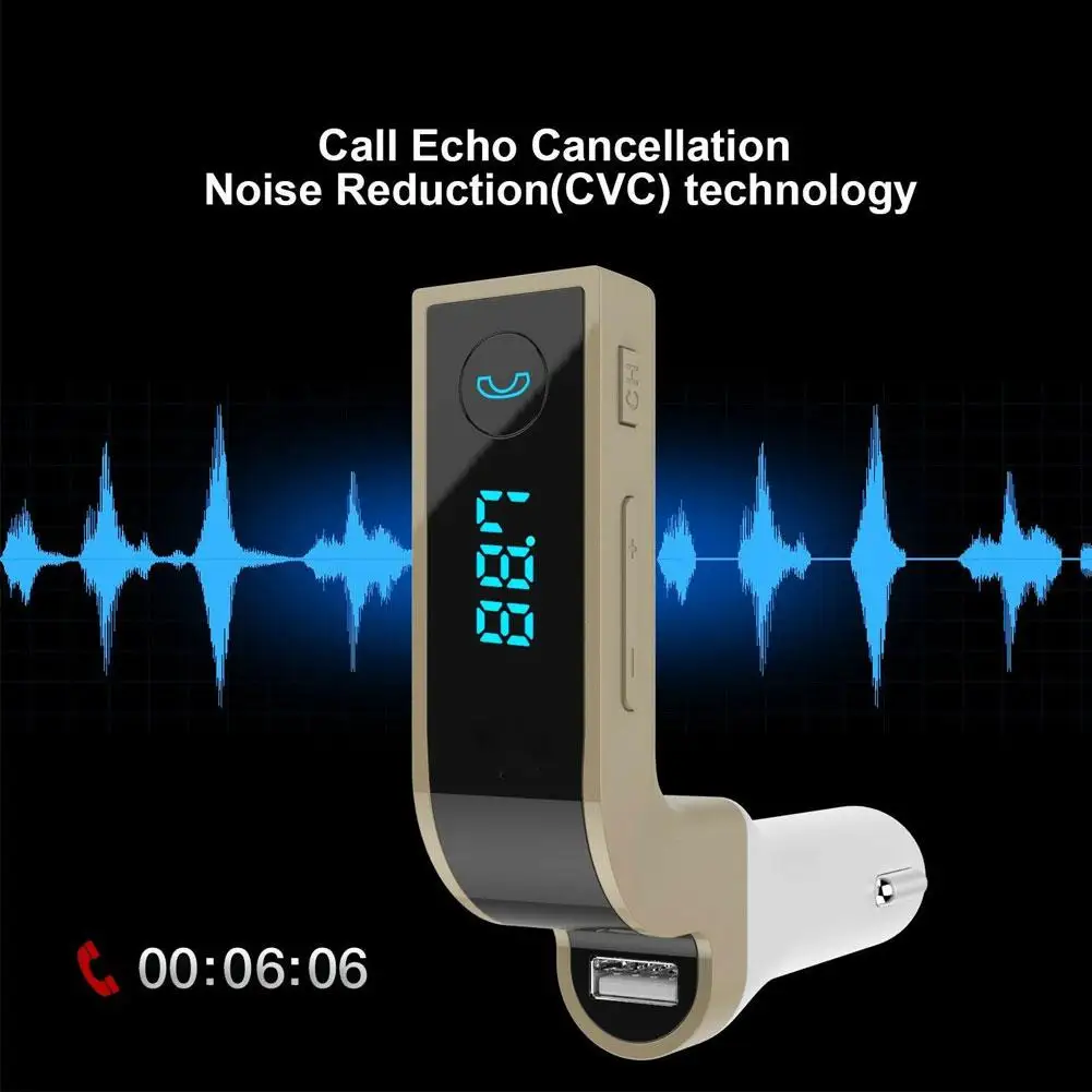 1pc Car Kit Bluetooth Handsfree FM Transmitter Cigarette Lighter Type Radio MP3 Player USB Charger Auto Automobile Accessory 12V