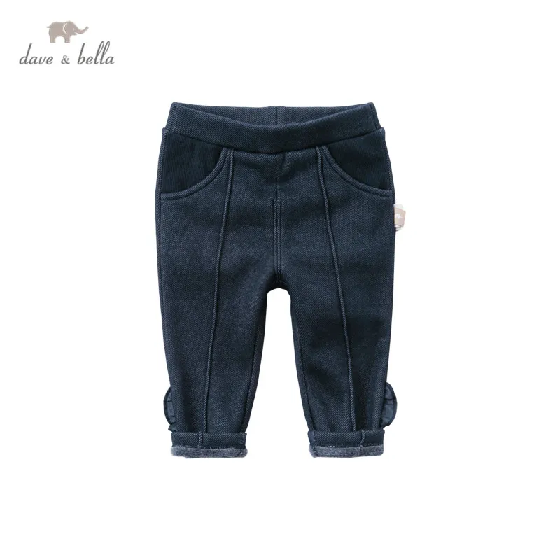 

DB14850 dave bella winter baby girls fashion solid ruched pockets pants children full length kids pants infant toddler trousers