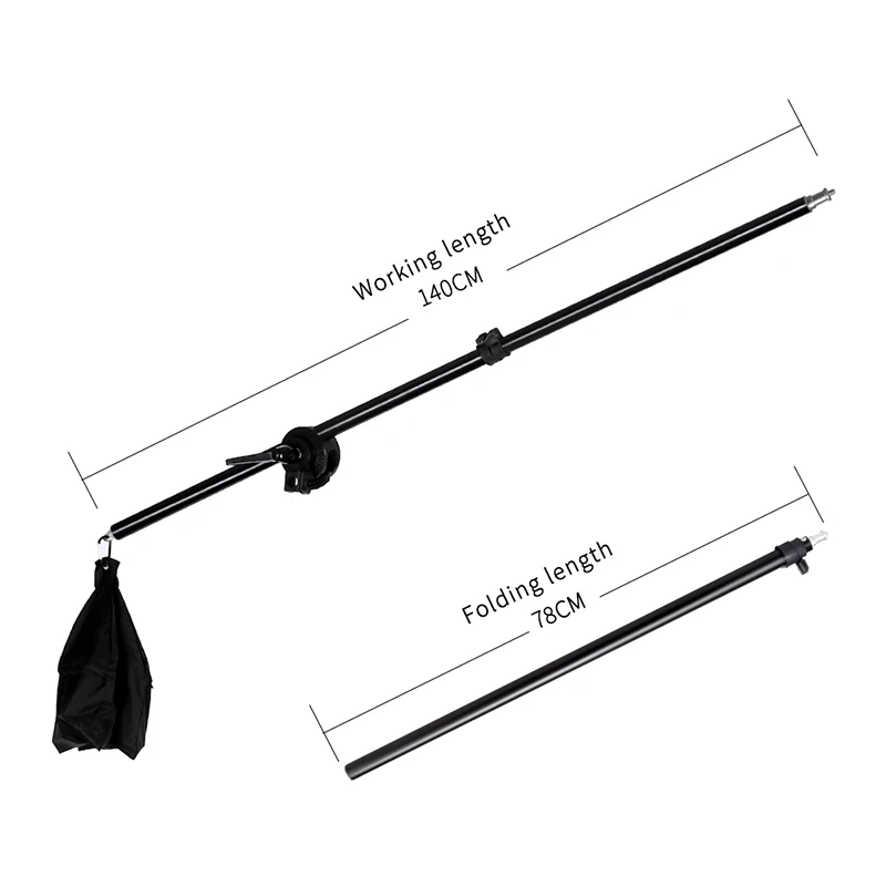 Photo Studio Kit Light Stand Cross Arm With Weight Bag Photo Studio Accessories Extension Rod 75 -135CM