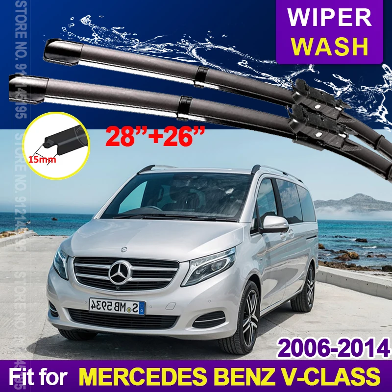 

Car Wiper Blades for Mercedes Benz Vito V-Class Viano Valente Metris W639 2006~2014 Windscreen Wipers Car Accessories 2007 2008