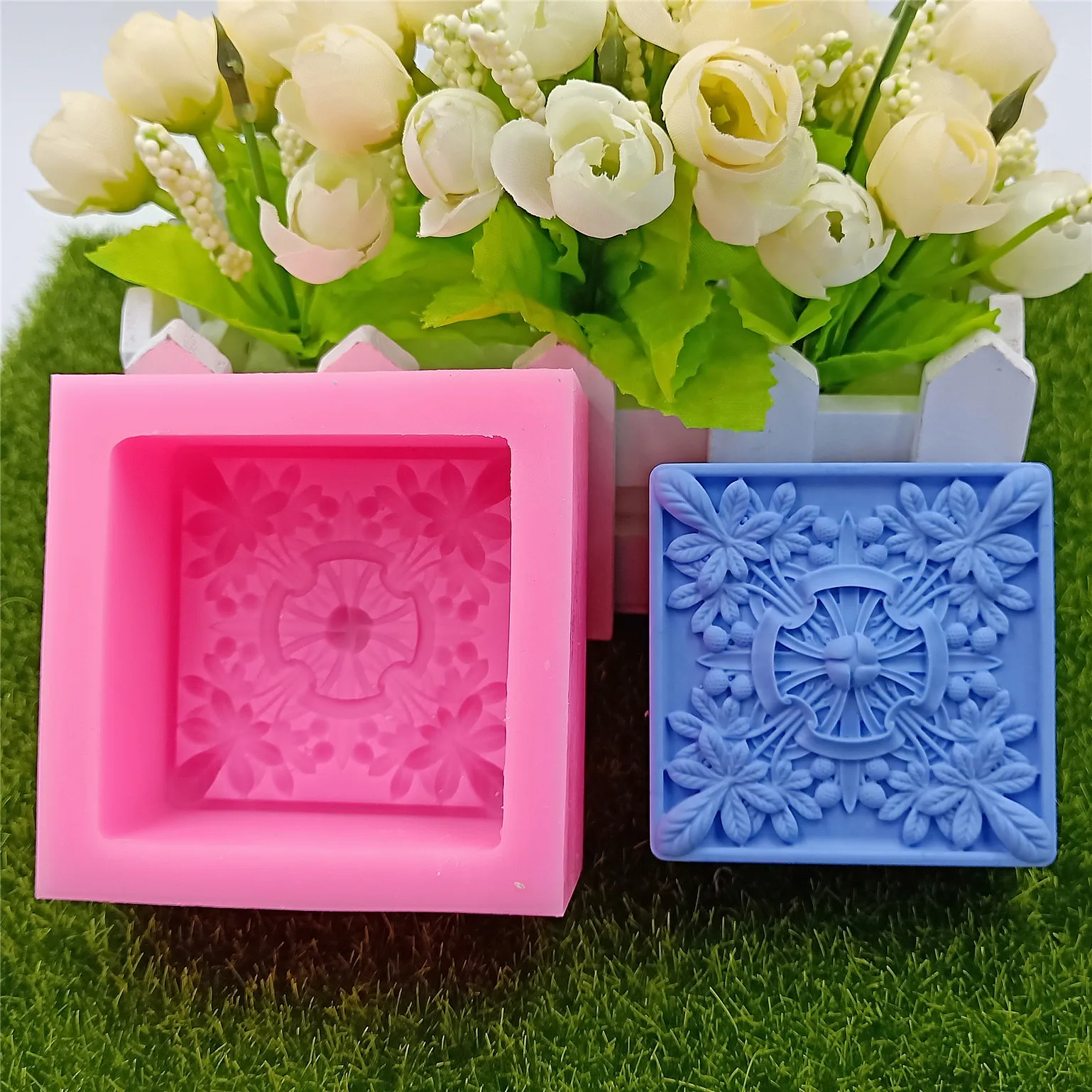 Flower Handmade Soap Mold Classic DIY Natural Soap Making Molds Scented Candle Mold Aromatherapy Gypsum Plaster Molds Cake Decor