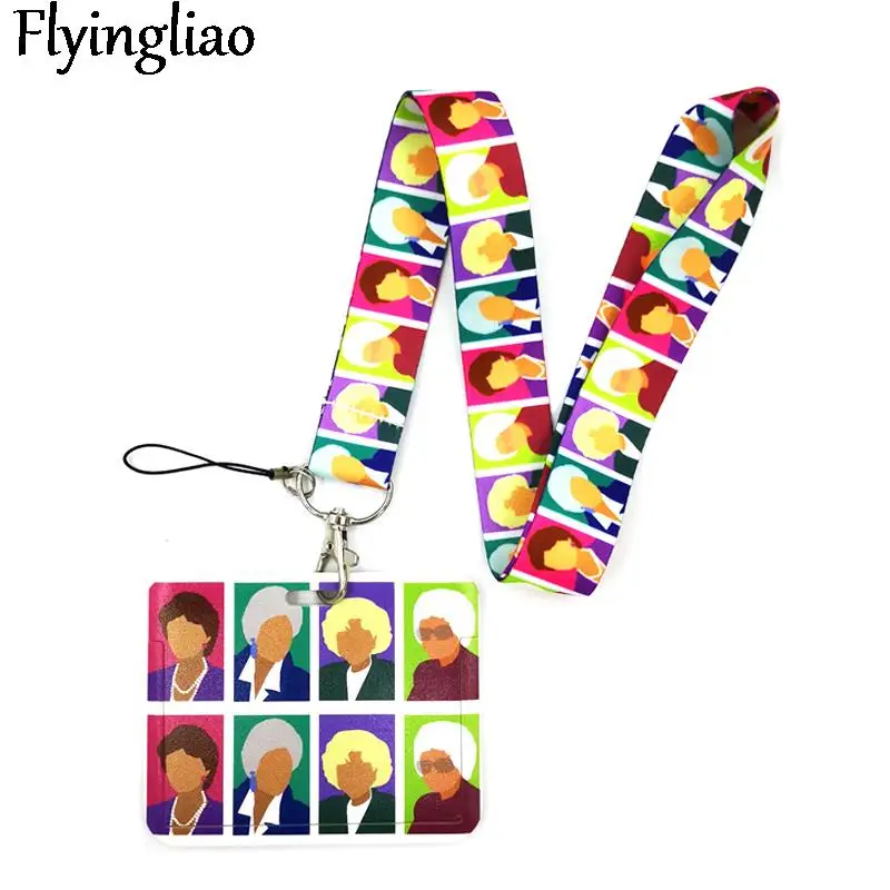 หญิงทอง Key Lanyard รถ KeyChain ID Card Pass Gym โทรศัพท์มือถือ Badge เด็ก Key แหวนเครื่องประดับตกแต่ง