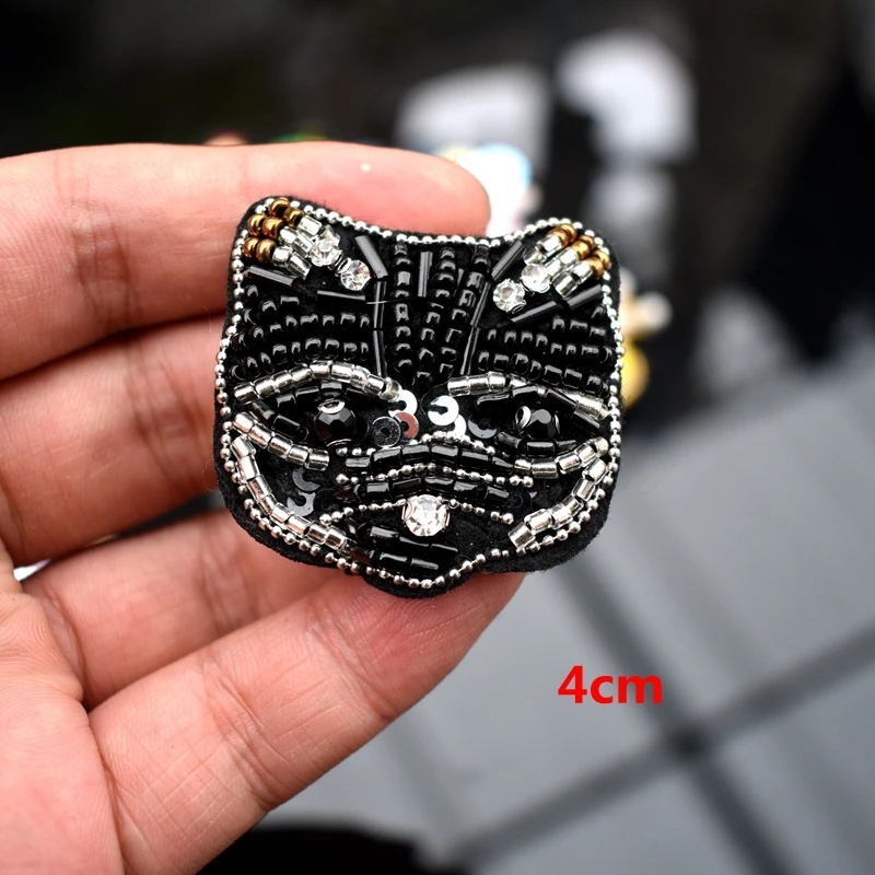 Handmade Rhinestone Beaded Patches Love Sew on Crystal patch for clothing beading Applique cute patch