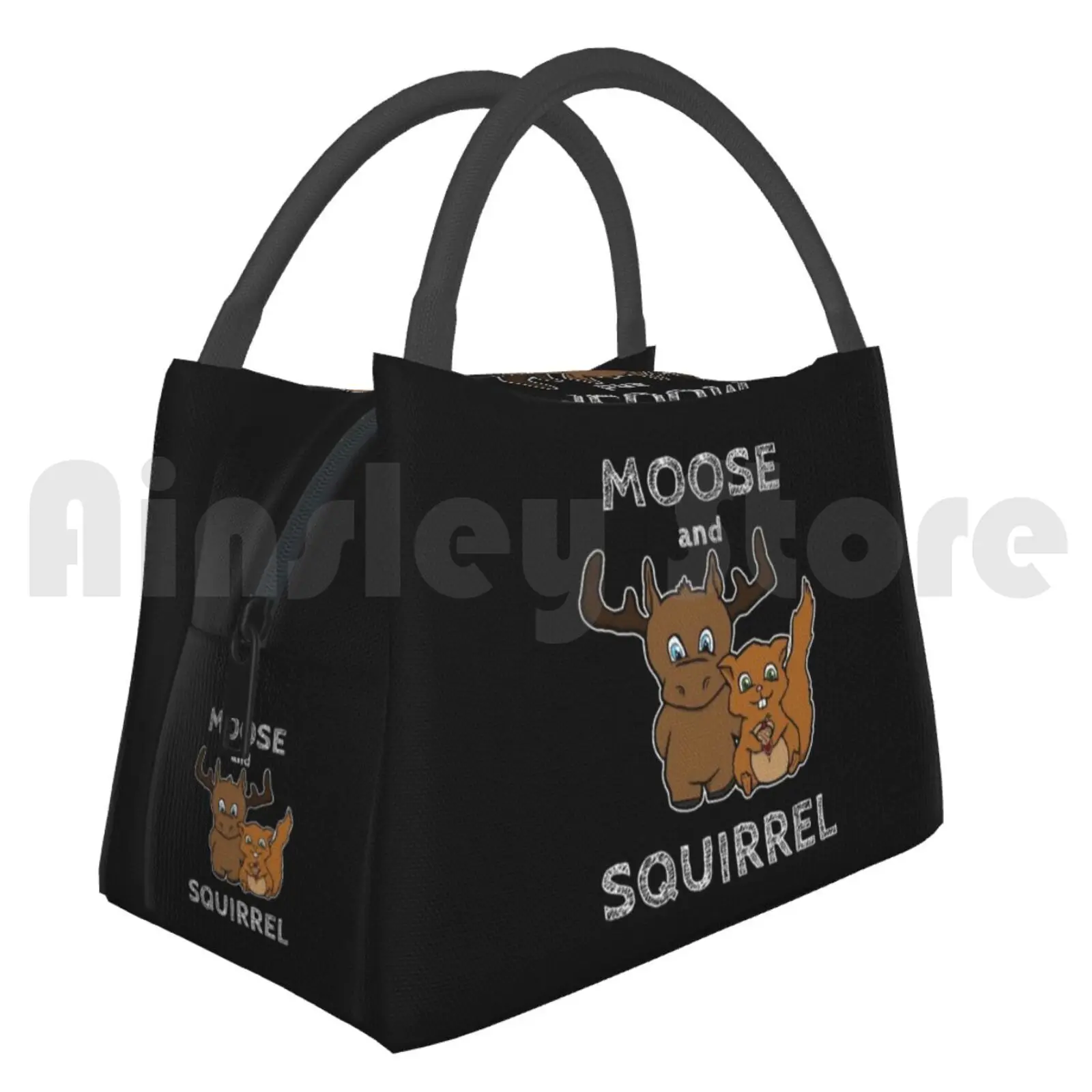 Cooler Lunch Bag Picnic Bag Moose And Squirrel With Text Moose Squirrel Spn Supernatural Family Fandom Fanart