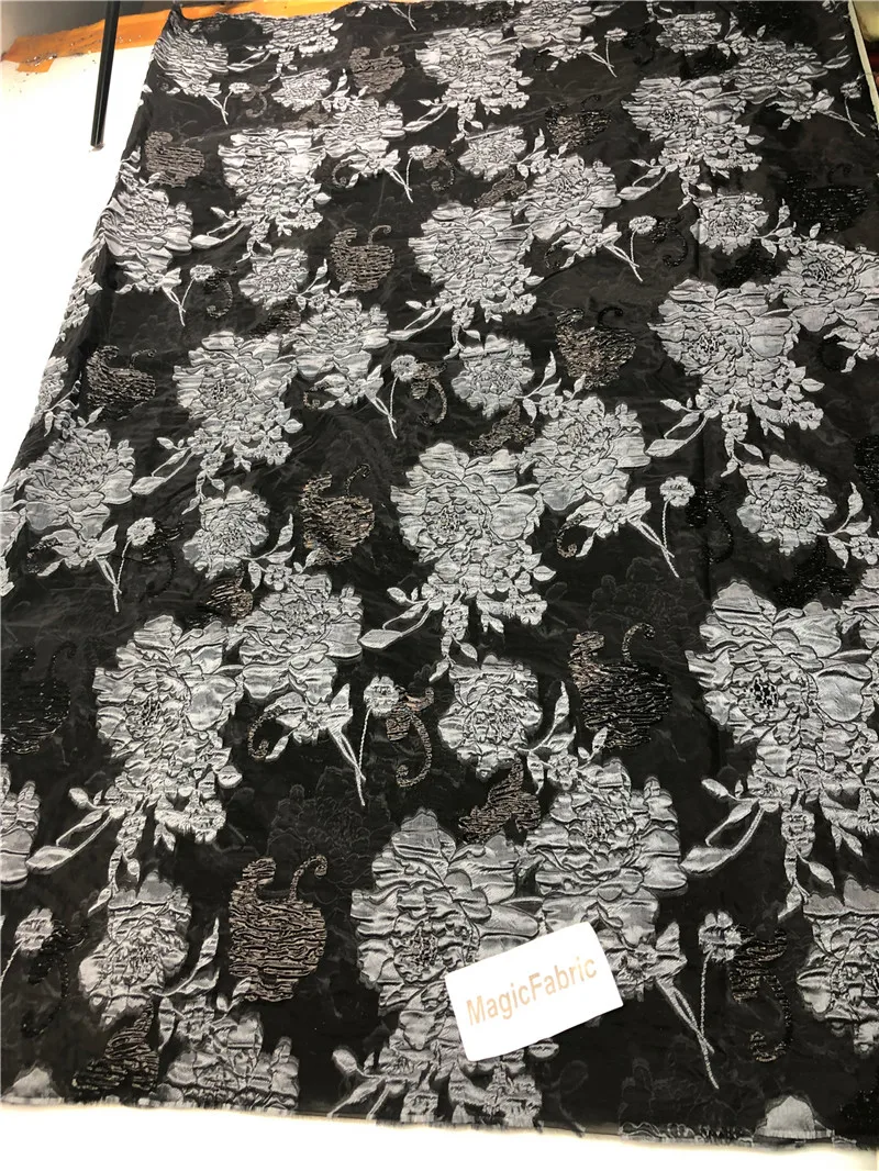 

High-Quality Africa Nigerian Sequins Cotton Embroidery Lace Fabric Tulle 5 Yards for Wedding Party Dresses Chiffon XL177 2026