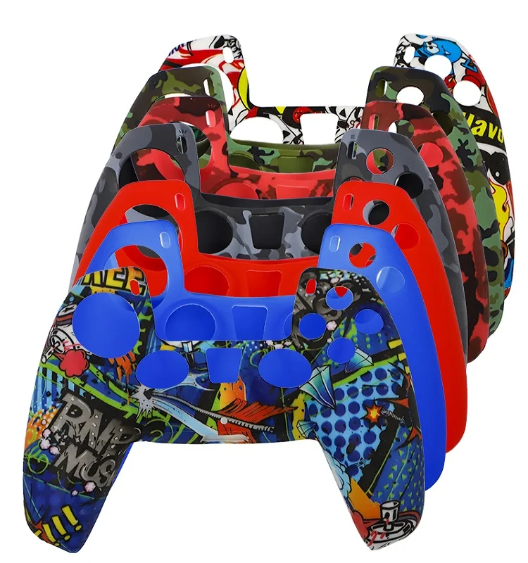 Für PS5 Silikon Controller Schutzhülle Camouflage Aquarell Fall Schutzhülle für PlayStation 5 Spiel Controller