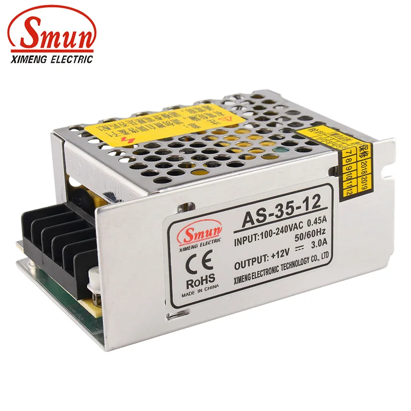 SMUN AS-35-12 Mini 35W 12V 3.0A Small Volume Switching Mode Power Supply SMPS