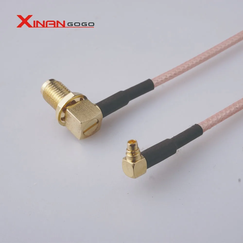 1pcs MMCX Right Angle Male to SMA Female Right Angle Linear Antenna Flange Cable for PFV RC Parts 10cm-30cm